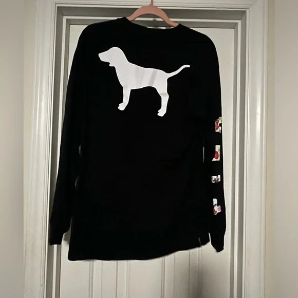 EUC VS PINK Crewneck L/S Shirt - Black - Sz Medium - Picture 4 of 11